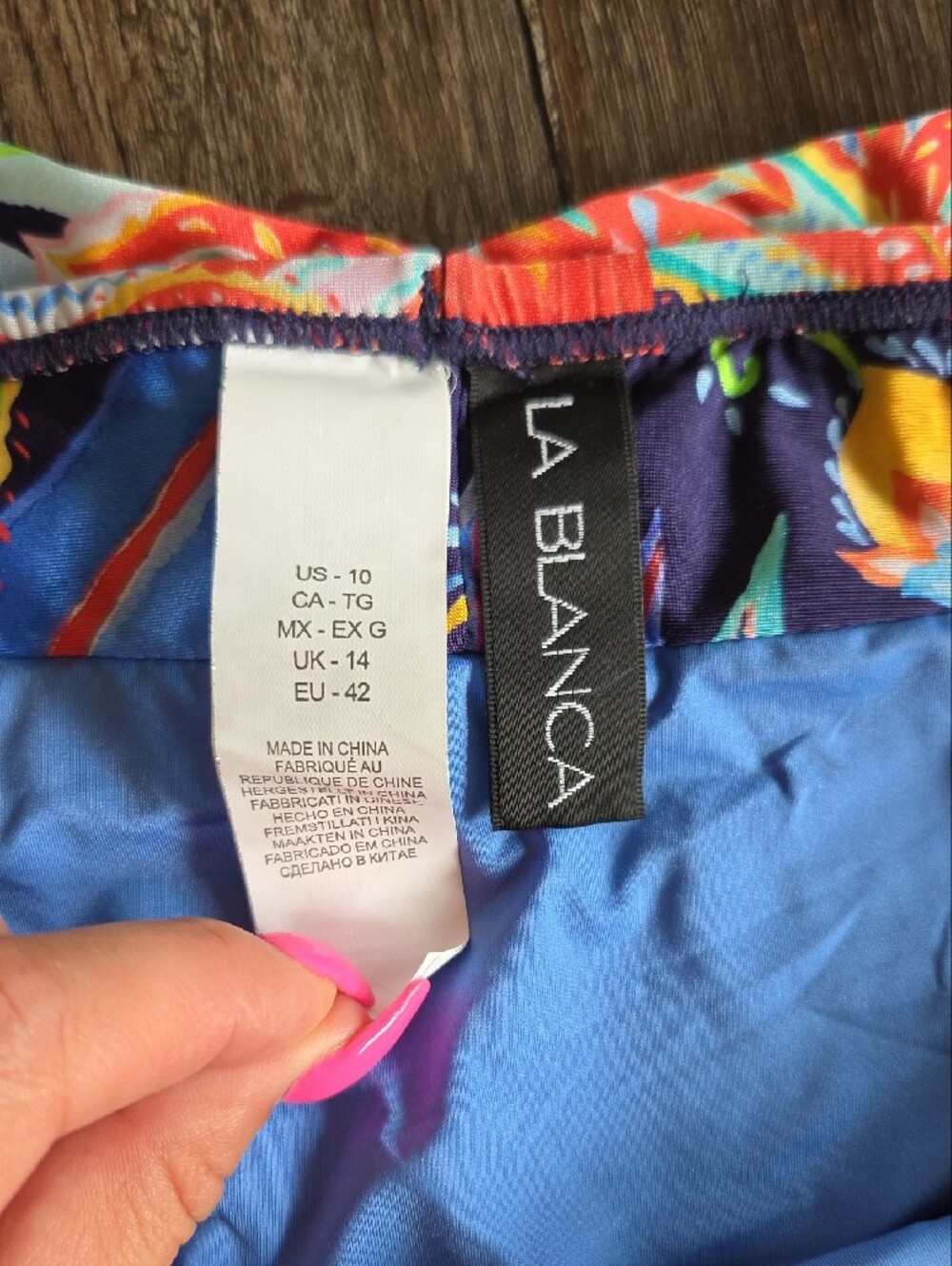 Nwot La Blanca Paisley Bikini Bottoms Swim Blue Multicolor Size 10 - Picture 4 of 6